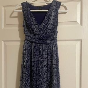 Blue speckled dress.